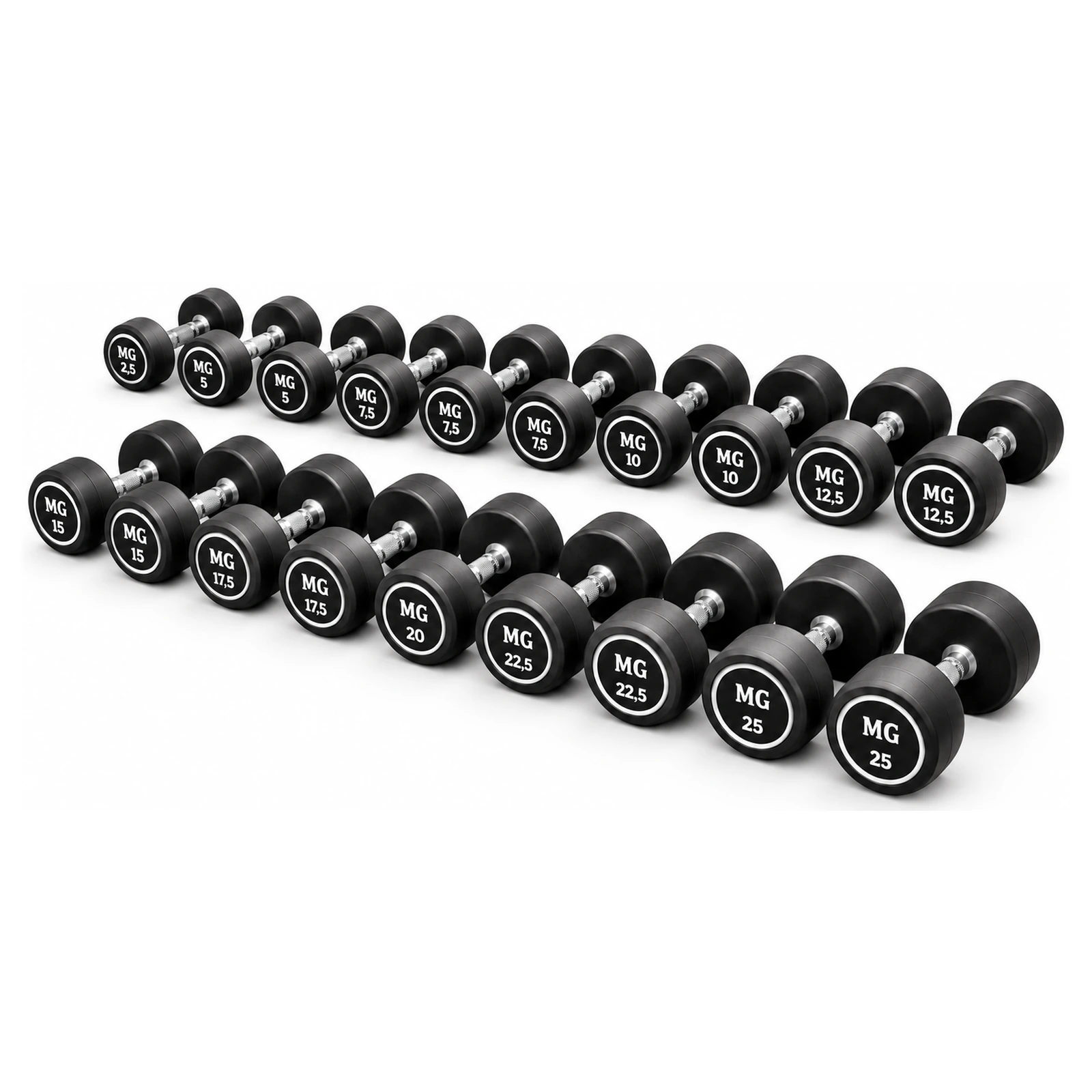 2.5–25 KG Rubber-Coated Dumbbell Set - Olympic Weight Plate - Dumbell - METALGYM